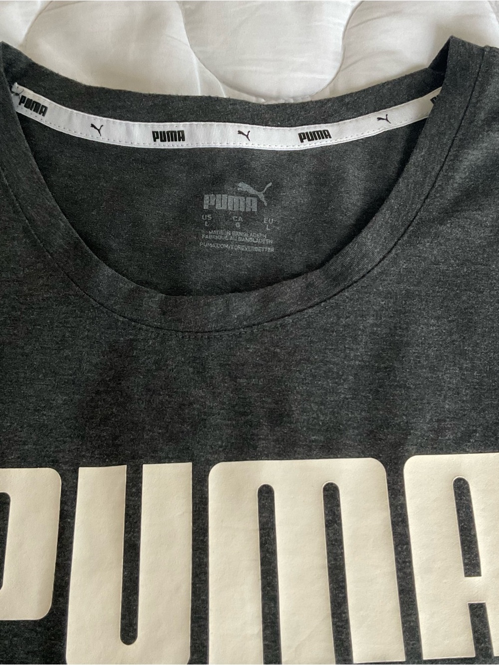 Puma dark gray sleeveless Tank Top with White Logo - Picture 5 of 8
